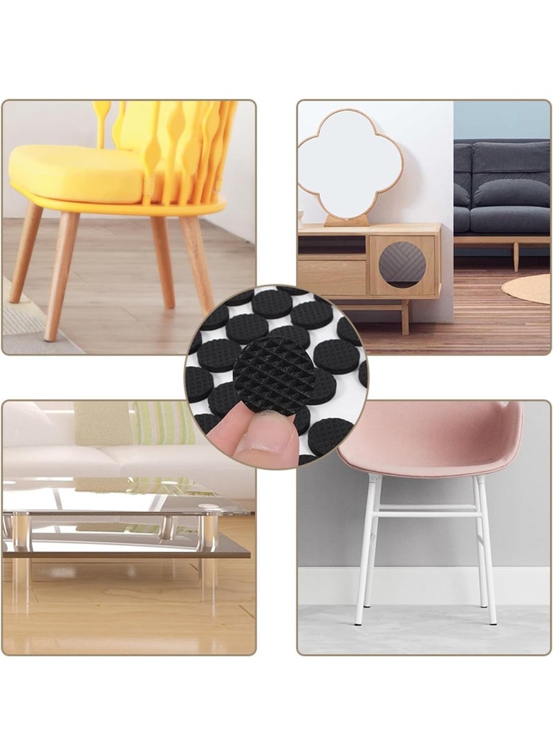 Bluejw 48Pcs Furniture Pads  Round Black Anti Scratch Non Slip Self Adhesive Floor Protectors for Sofa Table Chair - Image 3
